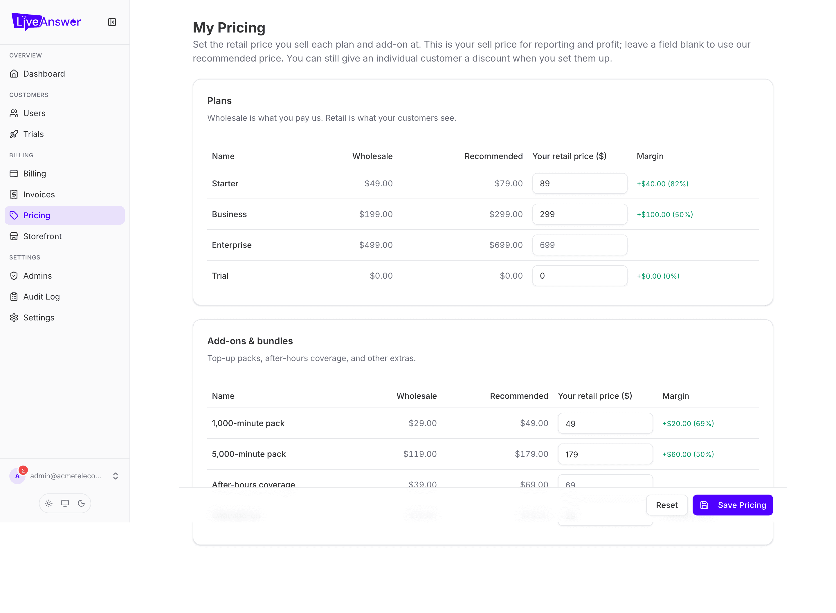 My Pricing