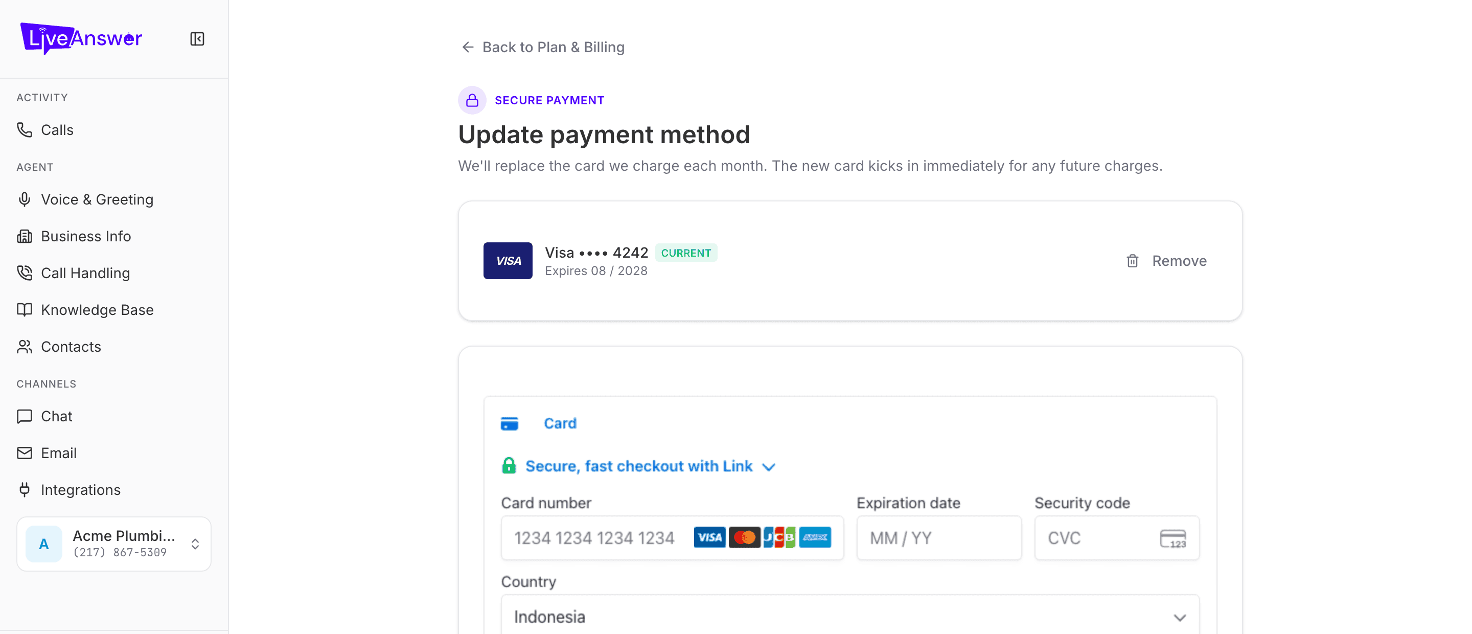 Update payment method