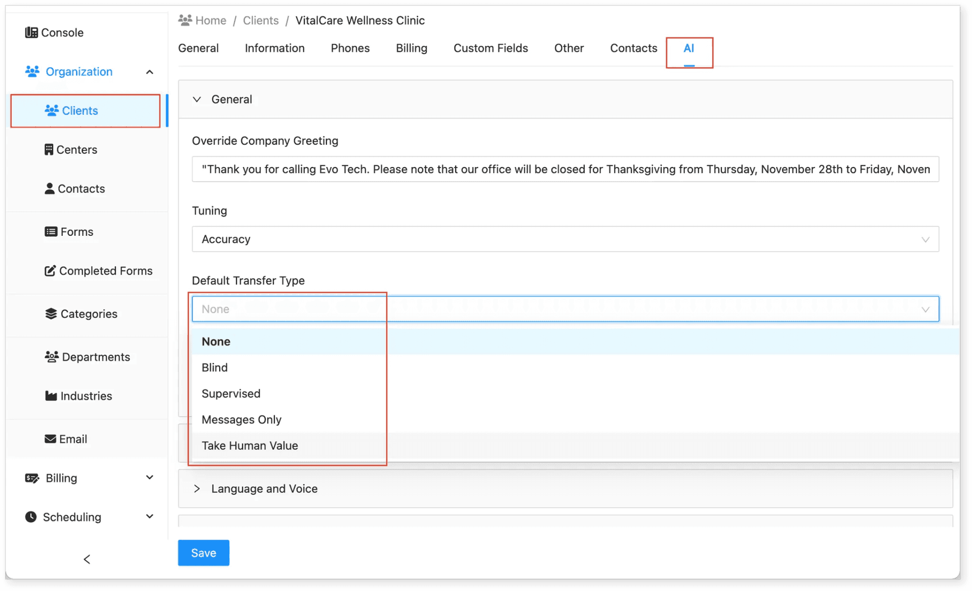 hostedsuite article-86-customizing-ai-behavior-greetings-transfers-and-pr image-002