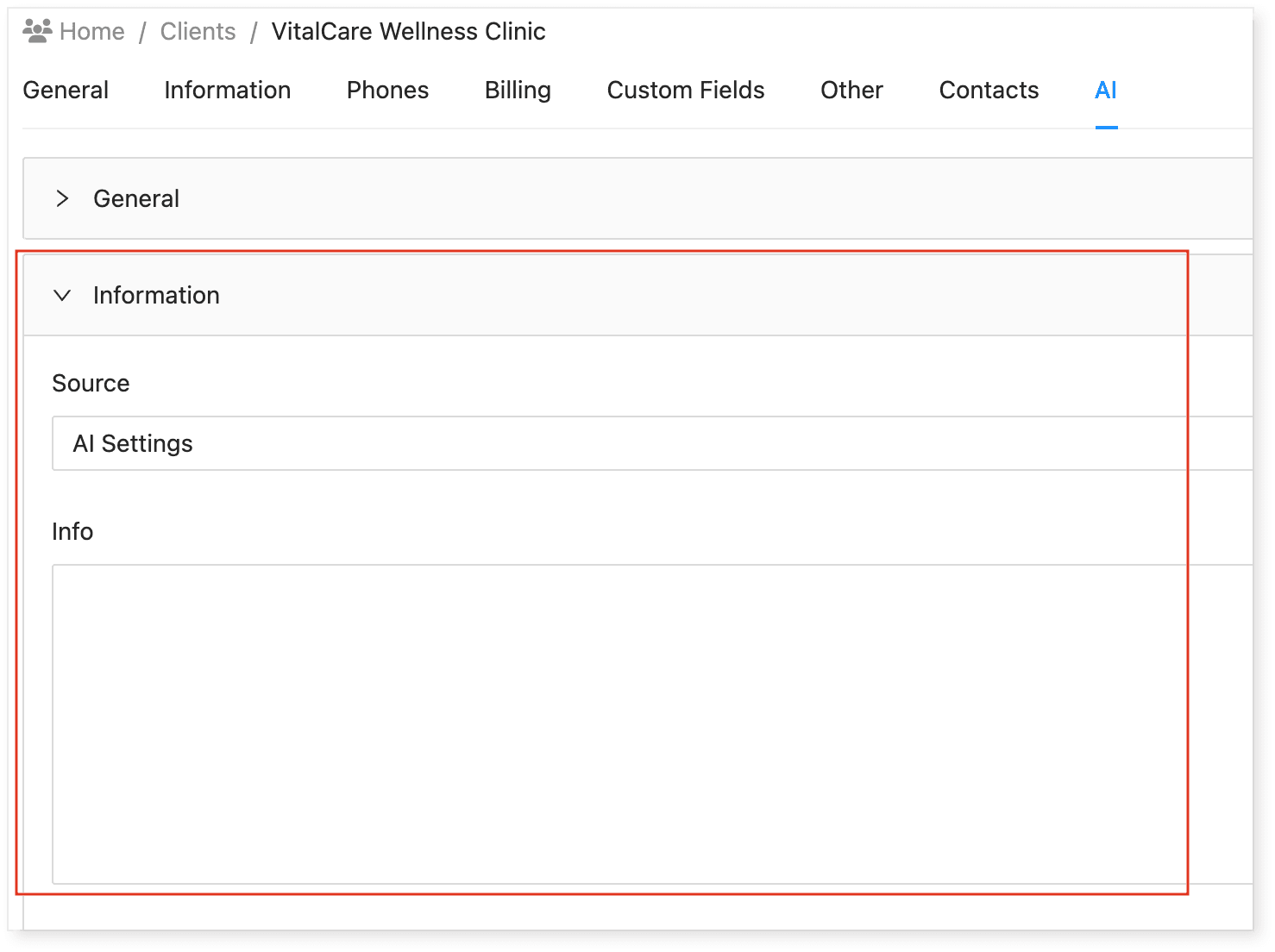 hostedsuite article-87-configuring-the-information-feature-for-ai-respons image-001